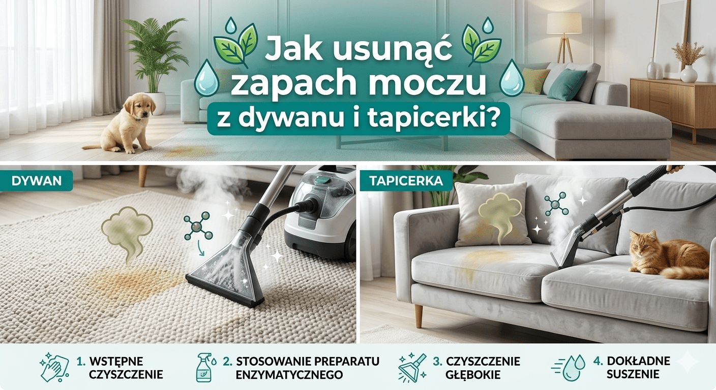Profesjonalne usuwanie zapachu moczu z dywanu i tapicerki – Cleaner Mix stosuje Water Claw, enzymy i ekstrakcję