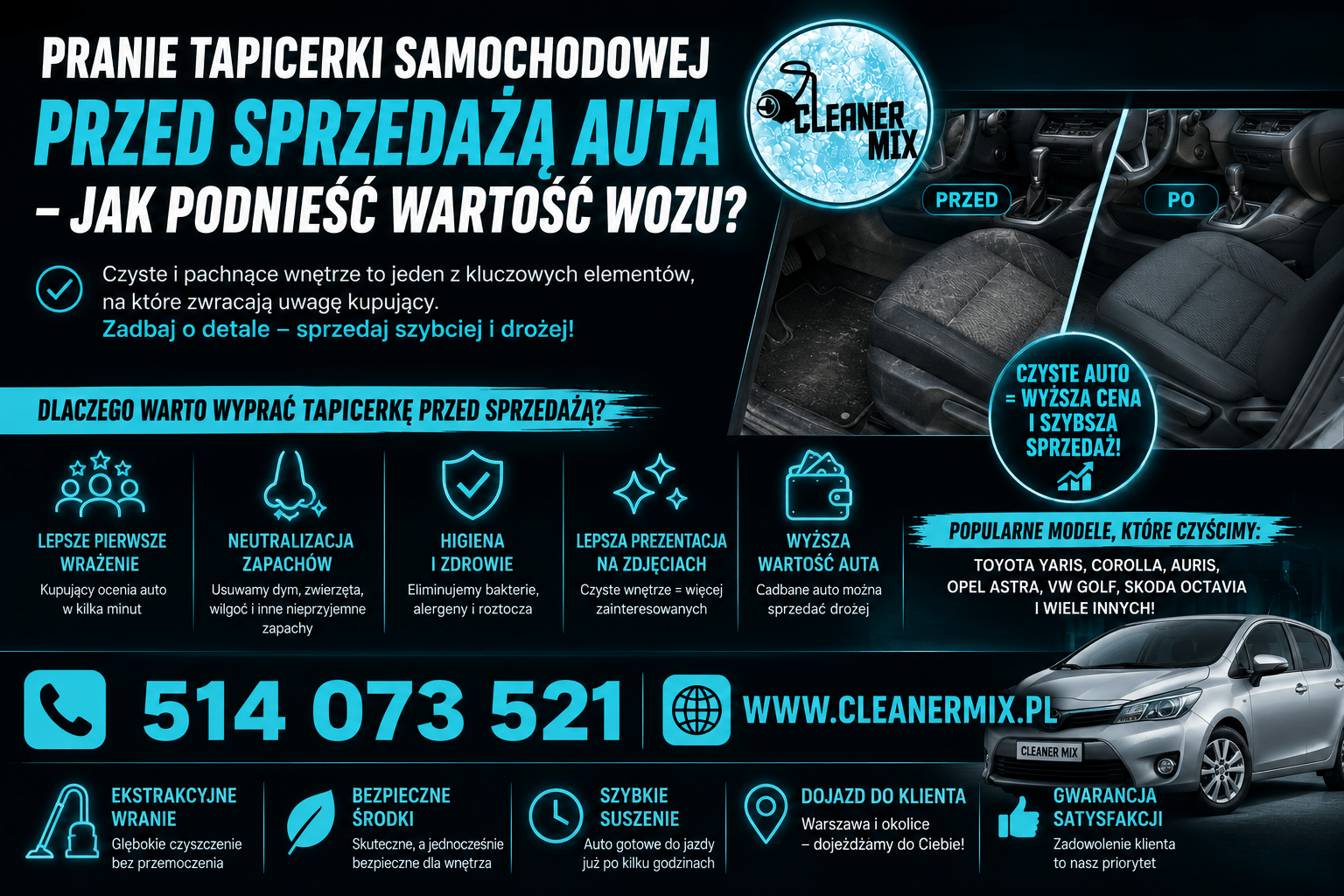 Pranie tapicerki samochodowej