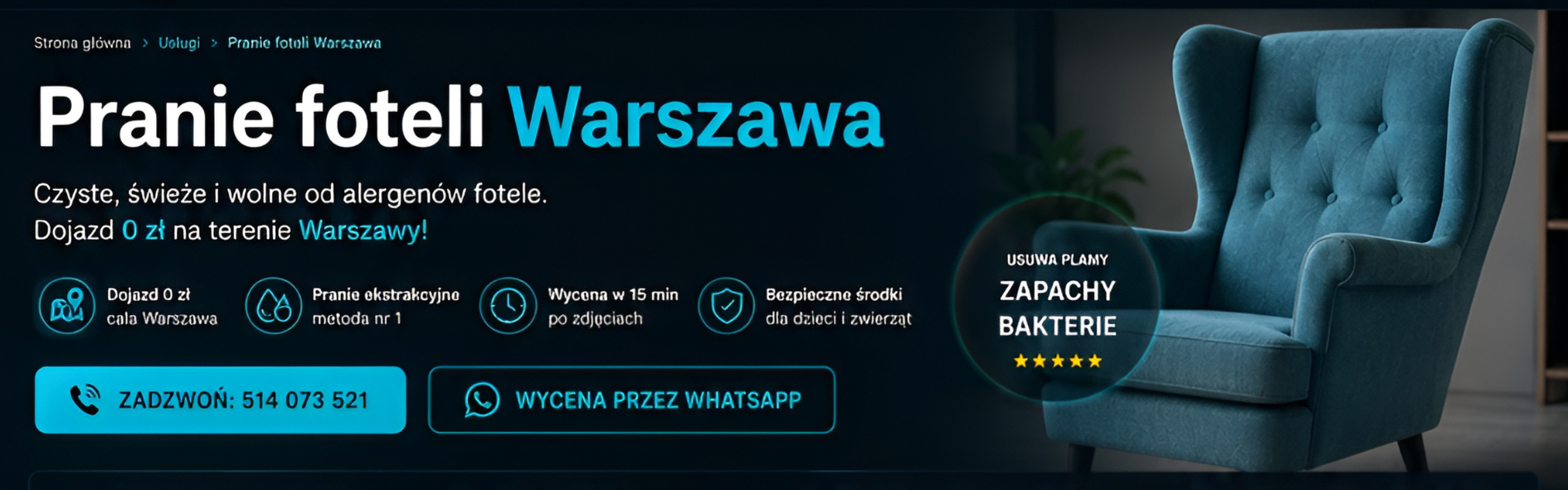 Pranie foteli Warszawa – Cleaner Mix, profesjonalne czyszczenie tapicerki ekstrakcyjne