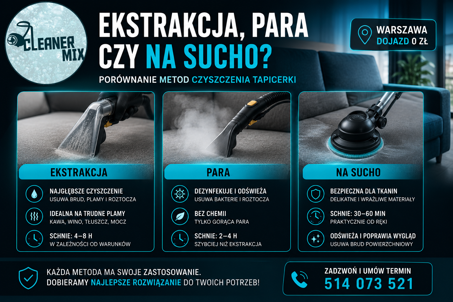 metody czyszczenia Tapicerki